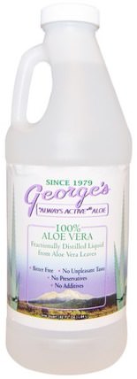 100% Aloe Vera Liquid, 32 fl oz (.94 l) by Georges Aloe Vera, 補充劑，蘆薈，蘆薈液，食品，咖啡茶和飲料，果汁 HK 香港