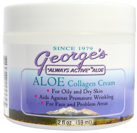 Aloe Collagen Cream, 2 fl oz (59 ml) by Georges Aloe Vera, 美容，面部護理，面霜乳液，精華素，抗皺霜，皮膚類型抗衰老皮膚 HK 香港