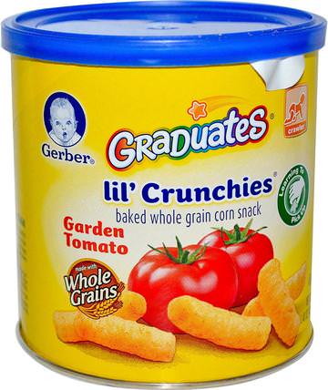 Graduates, Lil Crunchies, Garden Tomato, 1.48 oz (42 g) by Gerber, 兒童健康，嬰兒餵養，畢業生，幼兒小吃 HK 香港