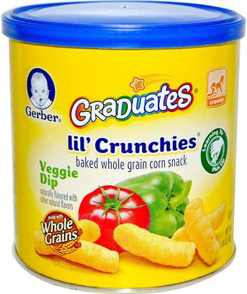 Graduates, Lil Crunchies, Veggie Dip, 1.48 oz (42 g) by Gerber, 兒童健康，嬰兒餵養，畢業生，幼兒小吃 HK 香港