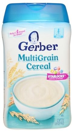 MultiGrain Cereal, 8 oz (227 g) by Gerber, 兒童健康，兒童食品，嬰兒餵養，嬰兒穀物 HK 香港