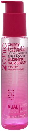 2Chic, Ultra-Luxurious Super Potion Silkening Hair Serum, Cherry Blossom & Rose Petals, 2.75 fl oz (81 ml) by Giovanni, 洗澡，美容，頭髮，頭皮 HK 香港