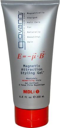 Magnetic Attraction Styling Gel, 6.8 fl oz (200 ml) by Giovanni, 洗澡，美容，髮型定型凝膠 HK 香港