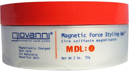 Magnetic Force Styling Wax, MDL: 2, 2 oz (57 g) by Giovanni, 洗澡，美容，髮型定型凝膠 HK 香港