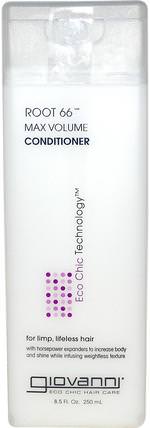 Root 66, Max Volume Conditioner, 8.5 fl oz (250 ml) by Giovanni, 洗澡，美容，護髮素，頭髮，頭皮，洗髮水，護髮素 HK 香港
