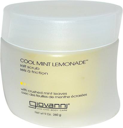 Salt Scrub, Cool Mint Lemonade, 9 oz (260 g) by Giovanni, 洗澡，美容，身體磨砂 HK 香港