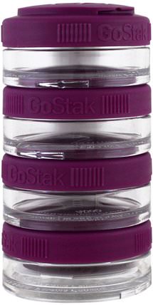 Portable Stackable Containers, Plum, 4 Pack, 40 cc Each by GoStak, 家，廚具 HK 香港