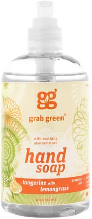 Hand Soap, Tangerine with Lemongrass, 12 oz (355 ml) by GrabGreen, 洗澡，美容，肥皂 HK 香港