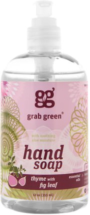 Hand Soap, Thyme with Fig Leaf, 12 oz (355 ml) by GrabGreen, 洗澡，美容，肥皂 HK 香港