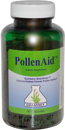 PollenAid, 90 Capsules by Graminex, 草藥，花粉提取物 HK 香港