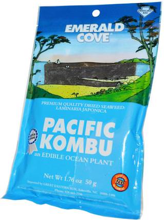 Pacific Kombu, Dried Seaweed, 1.76 oz (50 g) by Great Eastern Sun, 補充劑，藻類各種各樣，偉大的東部太陽翡翠灣海蔬菜 HK 香港