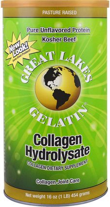 Collagen Hydrolysate, Collagen Joint Care, Beef, 16 oz (454 g) by Great Lakes Gelatin Co., 食物，酮友好，骨，骨質疏鬆症，膠原蛋白 HK 香港