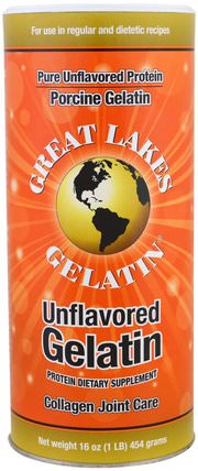 Porcine Gelatin, Collagen Joint Care, Unflavored, 16 oz (454 g) by Great Lakes Gelatin Co., 食物，酮友好，骨，骨質疏鬆症，膠原蛋白 HK 香港