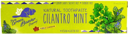 Natural Toothpaste, Cilantro Mint, 2.5 fl oz (75 ml) by Green Beaver, 洗澡，美容，牙膏 HK 香港