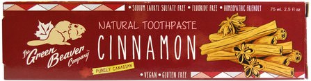 Natural Toothpaste, Cinnamon, 2.5 fl oz (75 ml) by Green Beaver, 洗澡，美容，牙膏 HK 香港
