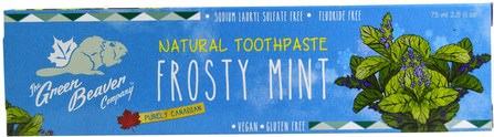 Natural Toothpaste, Frosty Mint, 2.5 fl oz (75 ml) by Green Beaver, 洗澡，美容，牙膏 HK 香港