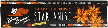Natural Toothpaste, Star Anise, 2.5 fl oz (75 ml) by Green Beaver, 洗澡，美容，牙膏 HK 香港