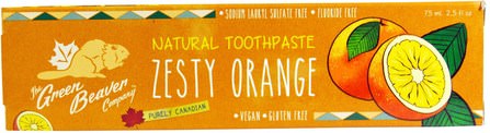 Natural Toothpaste, Zesty Orange, 2.5 fl oz (75 ml) by Green Beaver, 洗澡，美容，牙膏 HK 香港