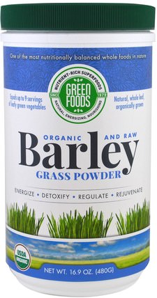 Organic And Raw Grass Powder, 16.9 oz (480 g) by Green Foods Corporation, 補品，超級食品 HK 香港