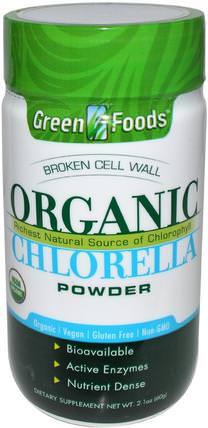 Organic Chlorella Powder, 2.1 oz (60 g) by Green Foods Corporation, 補品，超級食品，小球藻粉 HK 香港