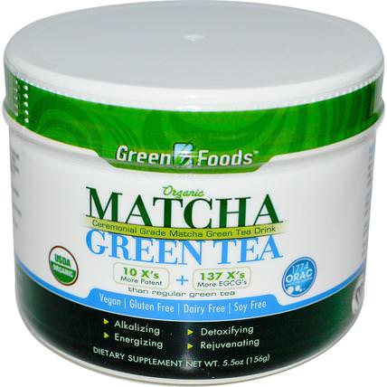 Organic Matcha Green Tea, 5.5 oz (156 g) by Green Foods Corporation, 食物，涼茶，抹茶綠茶，補品，抗氧化劑，綠茶 HK 香港