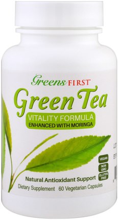 Green Tea Vitality Formula, Enhanced with Moringa, 60 Veggie Caps by Greens First, 補充劑，抗氧化劑 HK 香港