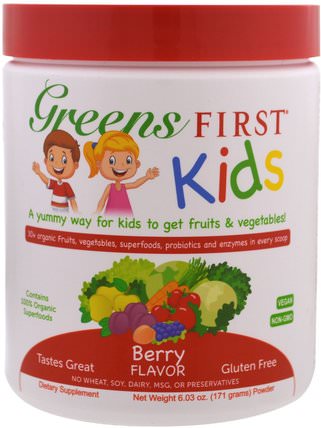 Kids, Superfood Antioxidant Shake, Berry, 6.03 oz (171 g) by Greens First, 補充劑，抗氧化劑，兒童健康 HK 香港