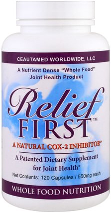 Relief First, A Natural COX-2 Inhibitor, 550 mg, 120 Capsules by Greens First, 健康，骨骼，骨質疏鬆症，關節健康，炎症 HK 香港