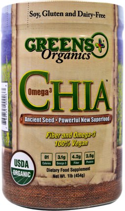 Chia, Omega 3, 1 lb (454 g) by Greens Plus, 補充劑，efa omega 3 6 9（epa dha），正大種子 HK 香港