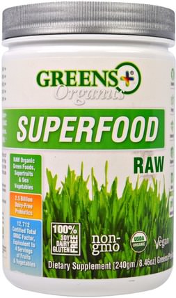 Organics Superfood, Raw, 8.46 oz (240 g) by Greens Plus, 補品，超級食品 HK 香港