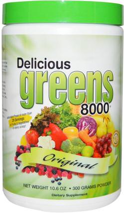 Delicious Greens 8000, Original, 10.6 oz (300 g) Powder by Greens World, 補品，超級食品，綠色蔬菜 HK 香港