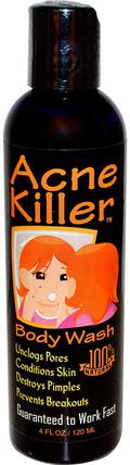 Acne Killer, Body Wash, 4 fl oz (120 ml) by Greensations, 美容，痤瘡外用產品，沐浴露 HK 香港