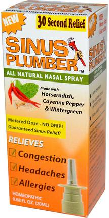 Sinus Plumber, All Natural Nasal Spray, 0.68 fl oz (20 ml) by Greensations, 健康，鼻腔健康，鼻腔噴霧劑 HK 香港