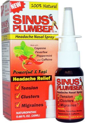Sinus Plumber, Headache Nasal Spray, 0.68 fl oz by Greensations, 健康，鼻腔健康，鼻腔噴霧劑，頭痛 HK 香港