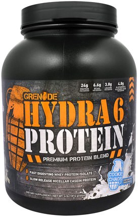 Hydra 6 Protein, Premium Protein Blend, Cookie Chaos, 4 lb (1814 g) by Grenade, 補充劑，蛋白質 HK 香港