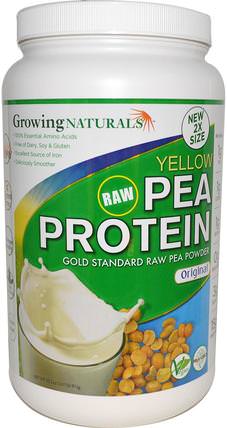 Yellow Raw Pea Protein, Original, 32.2 oz (912 g) by Growing Naturals, 補充劑，蛋白質，豌豆蛋白質 HK 香港