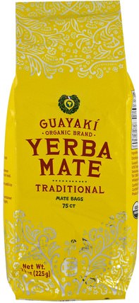 Yerba Mate, Traditional, 75 Tea Bags, 7.9 oz (225 g) by Guayaki, 食物，涼茶，馬黛茶 HK 香港