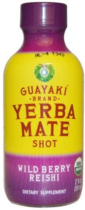 Yerba Mate Shot, Wild Berry Reishi, 2 fl oz (59 ml) by Guayaki, 健康，能量，食物，涼茶，馬黛茶 HK 香港