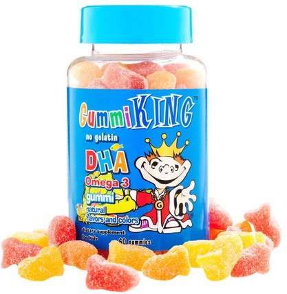 DHA Omega-3 Gummi for Kids, 60 Gummies by Gummi King, 補充劑，efa歐米茄3 6 9（epa dha），omega 369 gummies，兒童健康，兒童gummies HK 香港