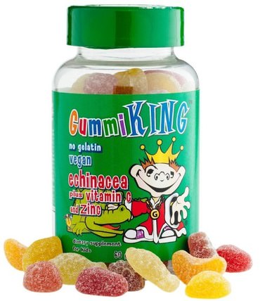 Echinacea Plus Vitamin C and Zinc, For Kids, 60 Gummies by Gummi King, 兒童健康，補充兒童，抗生素，紫錐花 HK 香港
