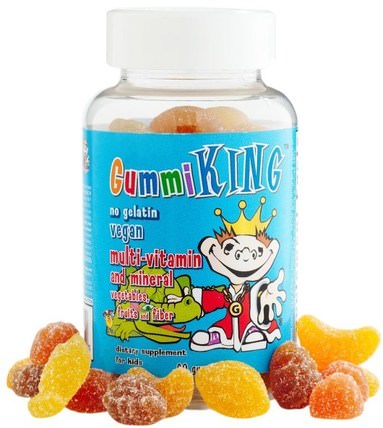 Multi-Vitamin and Mineral, Vegetables, Fruits and Fiber, For Kids, 60 Gummies by Gummi King, 維生素，多種維生素，多種維生素gummies，兒童健康，兒童gummies HK 香港