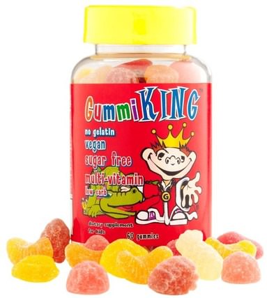 Sugar-Free Multi-Vitamin, For Kids, 60 Gummies by Gummi King, 維生素，多種維生素，多種維生素gummies，兒童健康，兒童gummies HK 香港