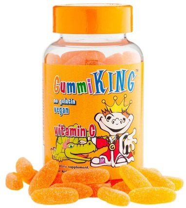 Vitamin C for Kids, Natural Orange Flavor, 60 Gummies by Gummi King, 維生素，維生素C，維生素C gummies，兒童健康，兒童gummies HK 香港