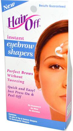 Instant Eyebrow Shapers Kit, 34 Piece Kit by HairOff, 洗澡，美容，剃須，蠟條脫毛 HK 香港