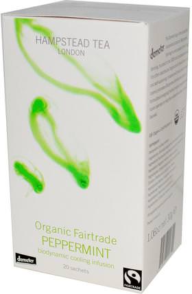 Organic Fairtrade Peppermint, 20 Sachets, 1.06 oz (30 g) by Hampstead Tea, 草藥，薄荷，涼茶，薄荷茶 HK 香港