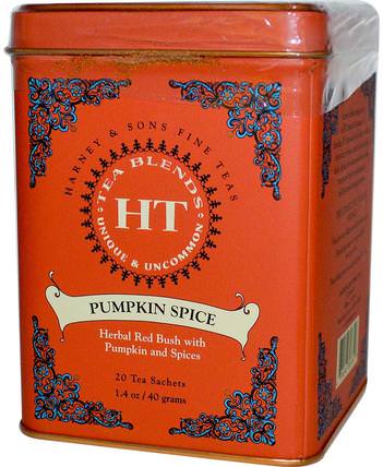 Tea Blends, Pumpkin Spice, 20 Tea Sachets, 1.4 oz (40 g) by Harney & Sons, 食物，涼茶，如意寶茶 HK 香港