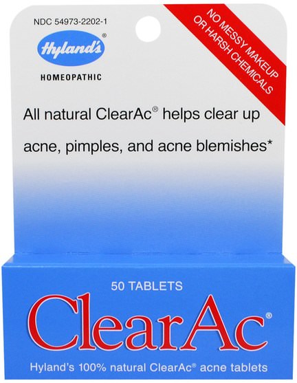 健康，痤瘡 - Hylands, ClearAc, 50 Tablets