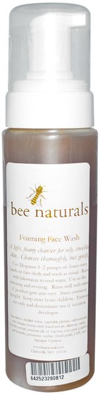 健康，痤瘡，困擾皮膚類型的粉刺容易發生皮膚 - Bee Naturals, Foaming Face Wash, 9 fl oz
