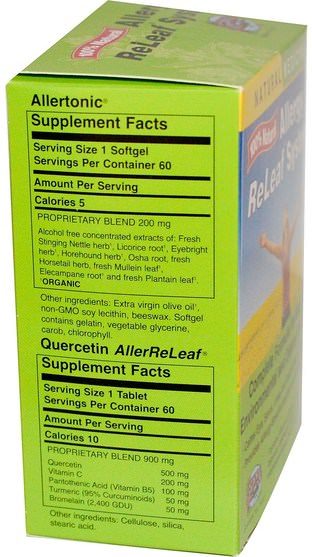 健康，過敏，過敏 - Herbs Etc., Allergy ReLeaf System, 2 Bottles, 60 Sofgels/Tablets