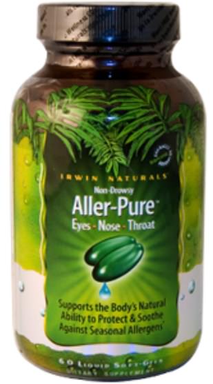 健康，過敏，過敏 - Irwin Naturals, Aller-Pure, 60 Liquid Soft-Gels
